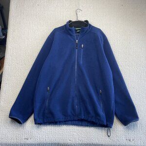 LL Bean Polartec Full Zip Sweater Fleece Jacket Blue Men Size XL Tall Outdoor